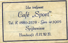 SZ1416. Café Sport - Uw trefpunt - bondscafé ANWB.