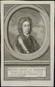 VH0152 MENNO BARON van COEHOORN, Generaal der Artillerye in dienst van de Vereenigde Nederlanden enz., [1751-1759]