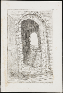 SPUIJBROEK_050 De deur van een molen, met een kijkje op juten zakken met graan, ca. 1935