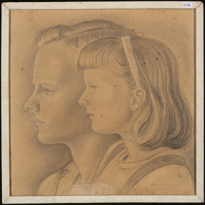 SPUIJBROEK_256 Frans Spuijbroek jr. en Adele Spuijbroek, op 14- en 8-jarige leeftijd, 9 juli 1957