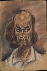 SPUIJBROEK_277 Portret van Don Quichot, studie voor grimeerwedstrijd, 1951