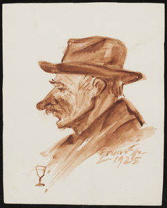 SPUIJBROEK_B_6792 Een cafebezoeker met een glaasje jenever en een rode neus, 1925