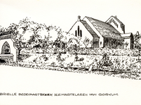 PB0197 Pentekening van de stenen Bedevaartskerk, ca. 1980