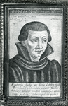 PB0226 Prent van de martelaar Godfried van Duynen (1502), wereldheer, voorheen pastoor in Noord-Frankrijk, ca. 1955