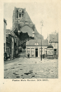 PB0675 Kijkje op het Wellerondom, met de St. Catharijnekerk op de achtergrond, ca. 1923