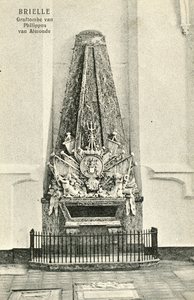 PB0944 Het grafmonument van admiraal Philips van Almonde (1644-1711) in de St. Catharijnekerk, ca. 1908