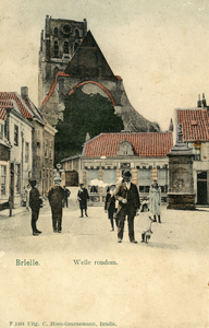 PB1137 Kijkje op het Wellerondom. Op de achtergrond de St. Catharijnekerk , ca. 1903