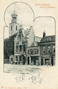 PB3116 De kerk en het vroegere gemeentehuis, 1917
