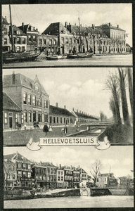 PB3185 Kaart met afbeeldingen van de Oostkade, het militair tehuis en de Westkade, 1913