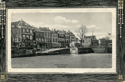 PB3229 Kijkje op de sluis, het politiebureau en de Westkade, 1912