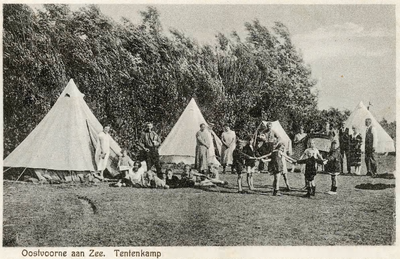PB4838 Tentenkamp op het kampeerterrein Kruininger Gors, ca. 1920