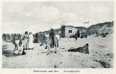PB4897 Ezeltje rijden op het strand, ca. 1906