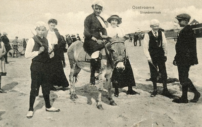 PB4898 Ezeltje rijden op het strand, 1914