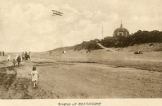 PB5184 Groeten uit Oostvoorne, een vliegtuigje en Koepel Zeeburg, ca. 1921