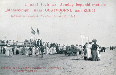 PB5433 Aankomst der Maasnymph te Oostvoorne aan Zee, ca. 1914