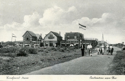 PB5478 Kijkje op de hotels en speeltuin Vreewijk langs de Zeeweg. Eindpunt van de tram, ca. 1938