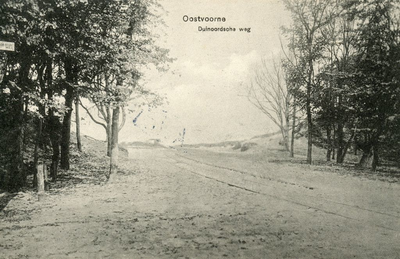 PB5554 Linksaf de Duinoordseweg, de tramrails loopt richting Boulevard, 1912
