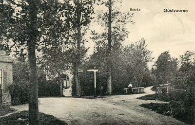 PB5594 Gezicht op 't Heultje: de splitsing Burgemeester Letteweg en de Noordweg, ca. 1912