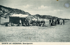 PB7123 Strandtent op het strand van Rockanje, ca. 1935