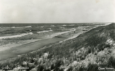 PB7194 Kijkje op zee, strand en duinen, ca. 1958