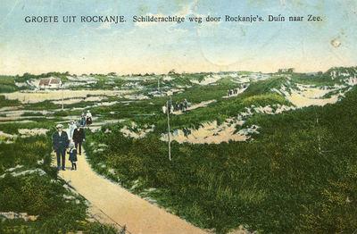 PB7732 Schilderachtige weg door Rockanje's Duin naar zee, ca. 1924