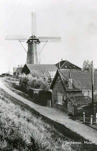 PB8837 De molen Nooitgedacht langs het Noordeinde, 1959