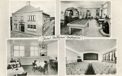 PB9129 Hotel de Keizer: vier afbeeldingen van het interieur, ca. 1960