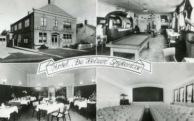 PB9130 Hotel de Keizer: vier afbeeldingen van het interieur, 1970