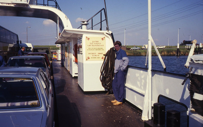 DIA18043 Aan boord van het veer Jacqueline tussen Hekelingen - Nieuw-Beijerland; September 1987