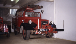 DIA20087 De Brandweerwagen van Vierpolders in het Nationaal Brandweermuseum ; 1973