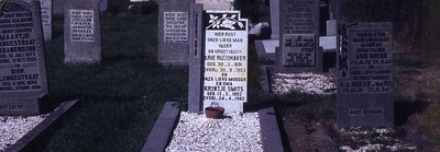 DIA39129 De begraafplaats rond de kerk van Simonshaven; ca. 1980