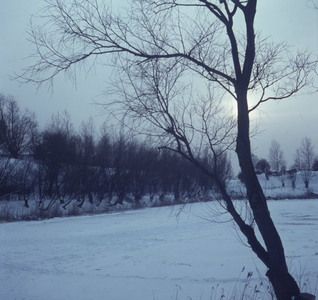 DIA_GF_1075 De Veste rond Brielle is dichtgevroren; winter 1963