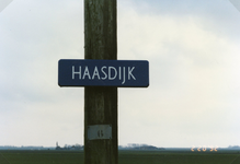 AB_HAASDIJK_005 Het straatnaambordje van de Haasdijk; 2 februari 1992