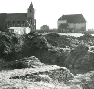 AB_KOMWEISINGEL_005 Opgraving van de fundamenten van de vroegere woontoren van Abbenbroek; 1968