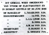 BR_DERIK_WATERSCHAP_268 Gedenksteen van de verbouwing van het stoomgemaal de Leeuw van Putten naar elektriciteit in ...