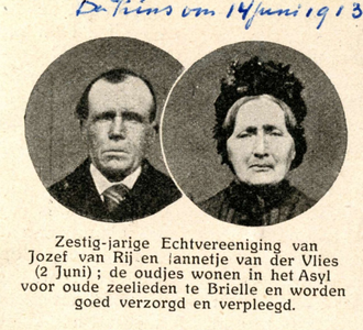 BR_PERS_RIJ_004 Het 60-jarig huwelijk van het echtpaar Jozef van Rij en mevrouw Jannetje van der Vlies, wonend in het ...