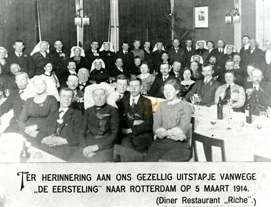 BR_SCHARLOO_022 Ter herinnering aan ons gezellig uitstapje vanwege 'De Eersteling' naar Rotterdam op 5 maart 1914 ...