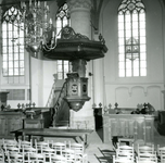 BR_STCATHARIJNE_INTERIEUR_036 Het interieur van de St. Catharijnekerk, met de preekstoel; 26 januari 1962