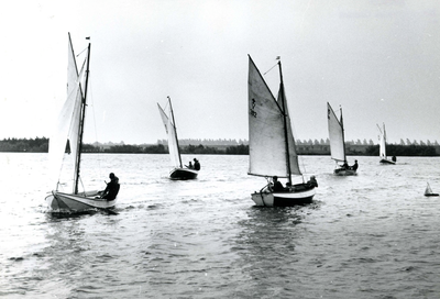 BR_VERENIGINGEN_PADVINDERS_018 Zeeverkenners zeilen in vletten op het Brielse Meer; 1964