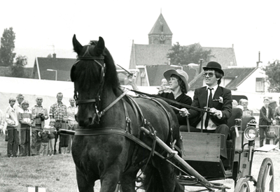 NH_FOKVEEDAG_011 Impressie van de fokveedag: paard en wagen; 23 juli 1987