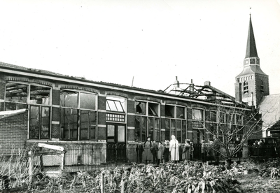 ZL_KERKSTRAAT_14 De school na de brand in 1956; 28 december 1956
