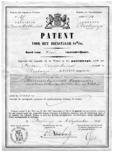 NLP006 Patent 1881/1882 voor Pieter Nieuwland (1833-1911)Afgegeven als: Karreman met twee paarden - Binnenlandsch ...