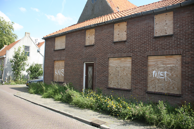 F0401 Woningen op de hoek van de Coppelstockstraat en de Kerkstraat, die gesloopt moesten worden voor de verbouwing en ...