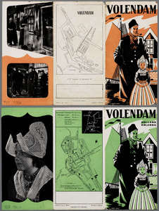NL-PmWA-KA00475_A Toeristische informatiefolder van Volendam uit ca. 1950. Uitgegeven door VVV-Volendam.