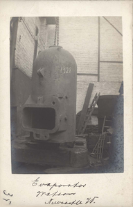 3-6 Een in de IJzergieterij Middelburg vervaardigde evaporator (verdamper) voor het bedrijf Watson in Newcastle