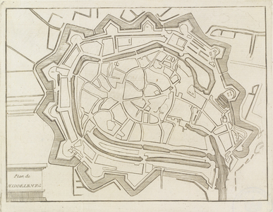 11 Plan de Middelbourg. Plattegrond van de stad Middelburg