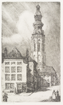 127 Gezicht op de Abdijtoren te Middelburg, met de Wal en Koorkerkhof