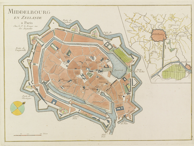 187 Middelbourg en Zeelande. Plattegrond van de stad Middelburg