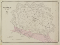 196 Plattegrond van Middelburg, vervaardigd naar de kadastrale plans. Plattegrond van de stad Middelburg