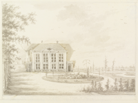 200 Hof De Paerel van de voorzide A°. 1820. Buitenplaats de Parel aan de Oude Vlissingseweg te Middelburg kort na de ...